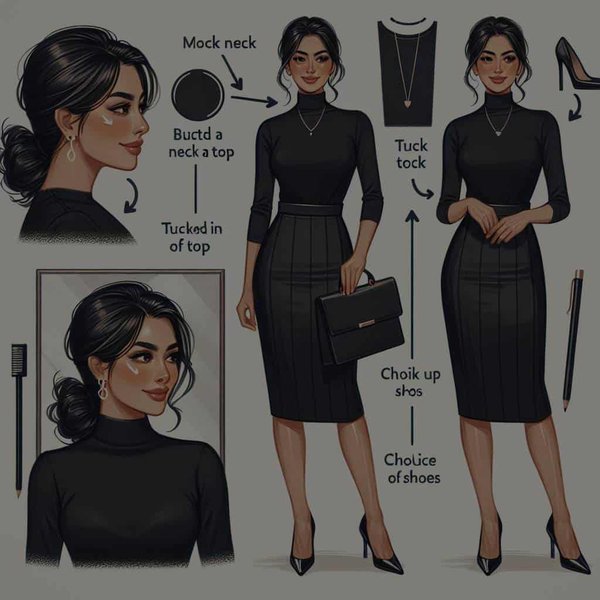 How to Style a Mock Neck Top for a Streamlined Professional Silhouette?